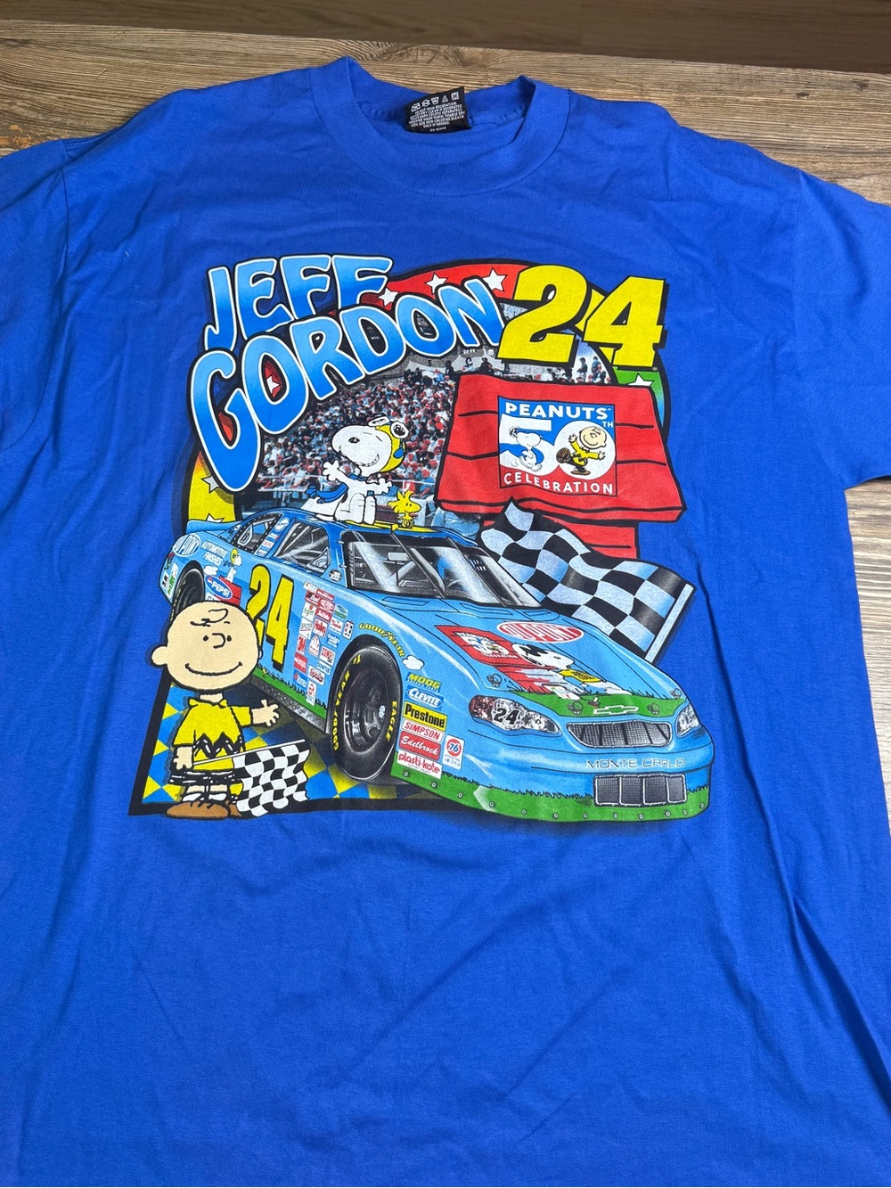 Chase Authentics Royal Blue Tee with Red and White Logo peanuts 50th anniversary